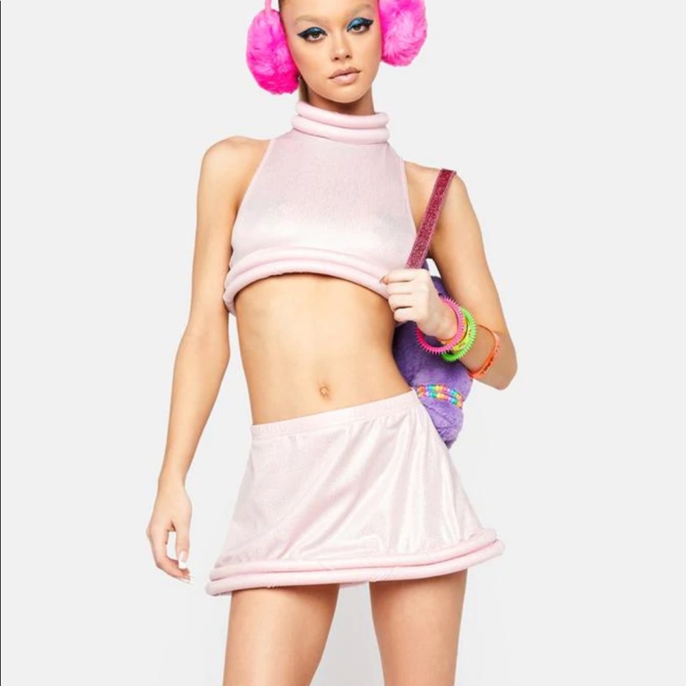 Dollskill spaced out crop top and skirt set